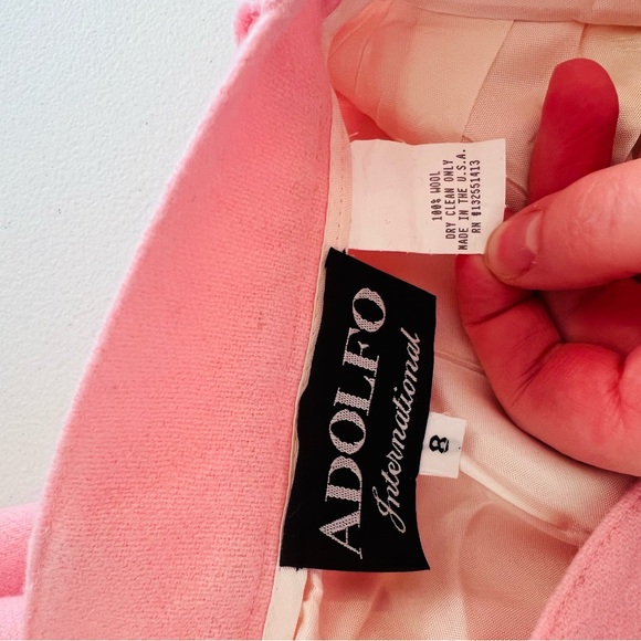 Vintage Pink Trousers Pants 100% Wool Grandmacore Coquette Girl Womens Size 8 - Picture 5 of 8